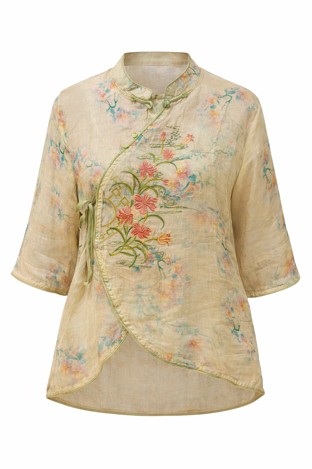 Spring Orchid Embroidered Top