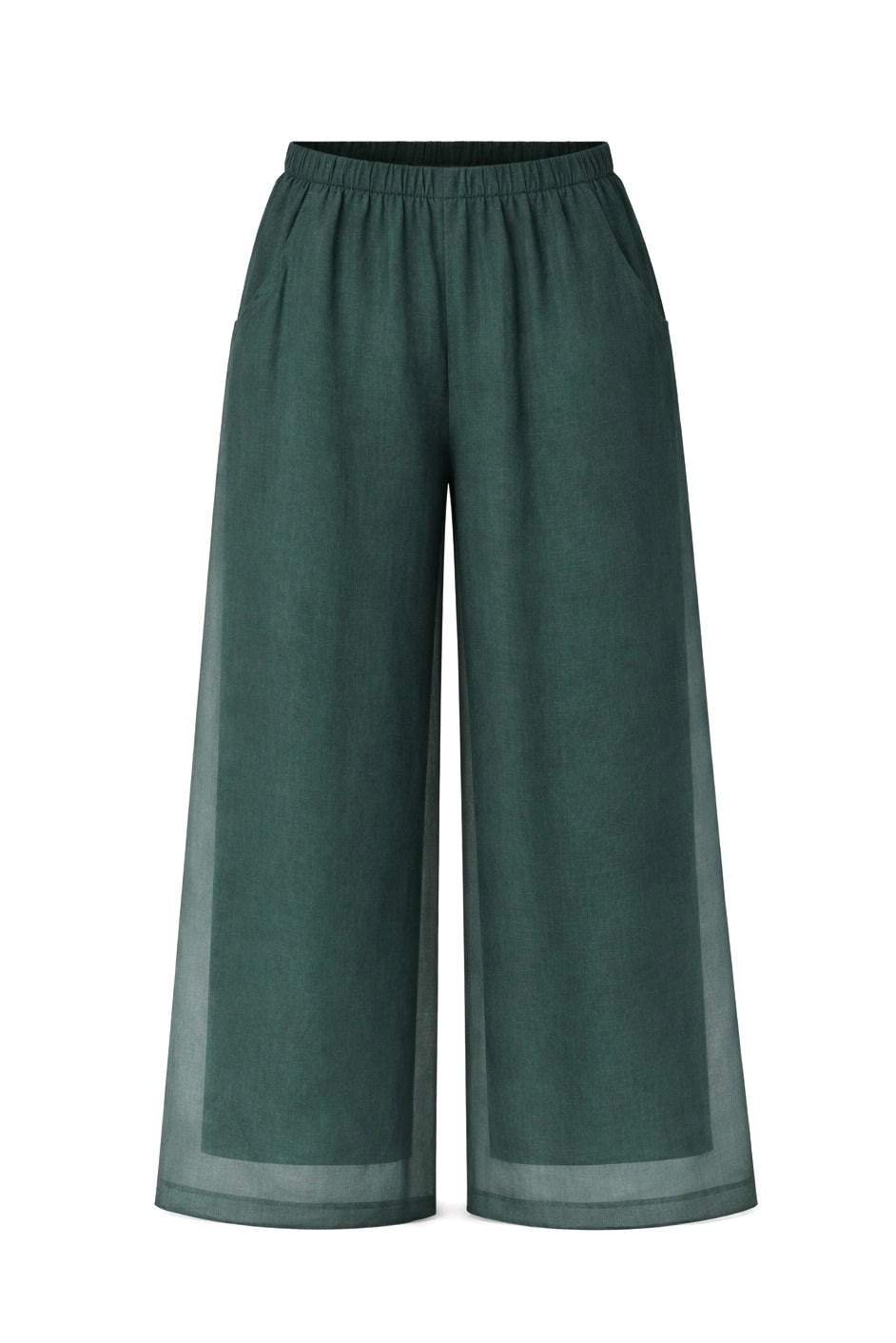 Relaxed Linen Wide Pants (Forest Series)