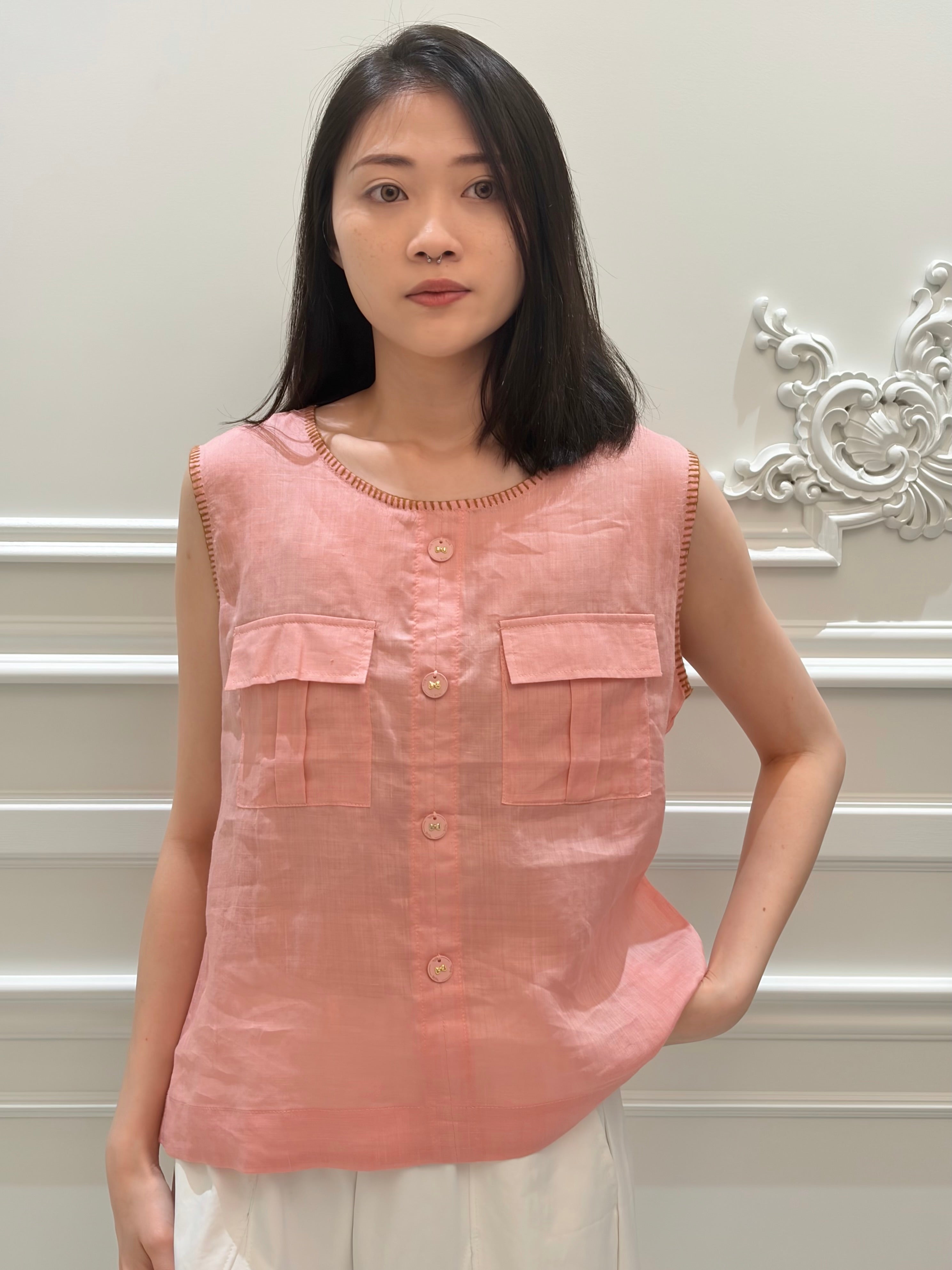 Sahara Pocket Linen Top