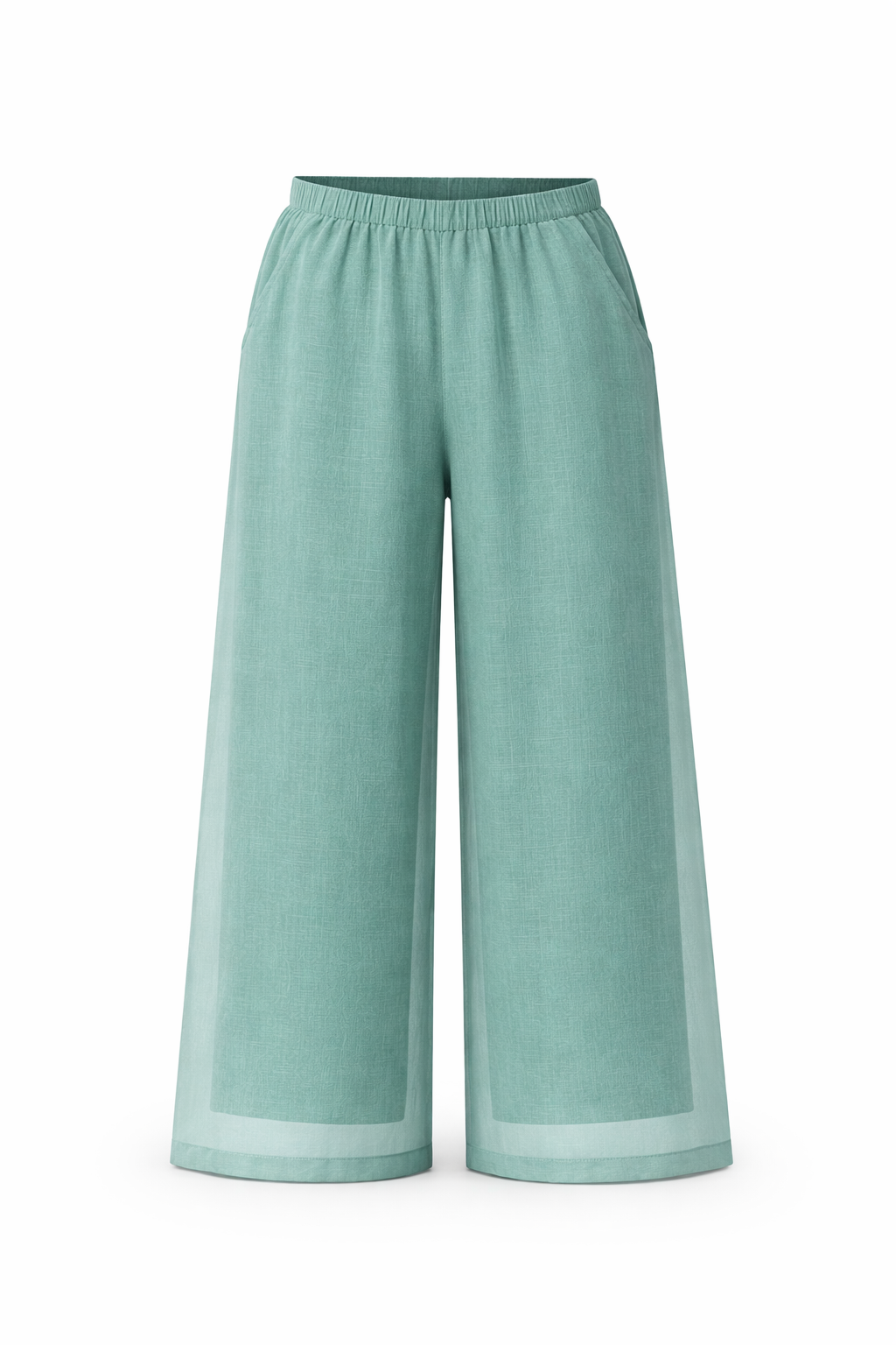 Relaxed Linen Wide Pants (Forest Series)