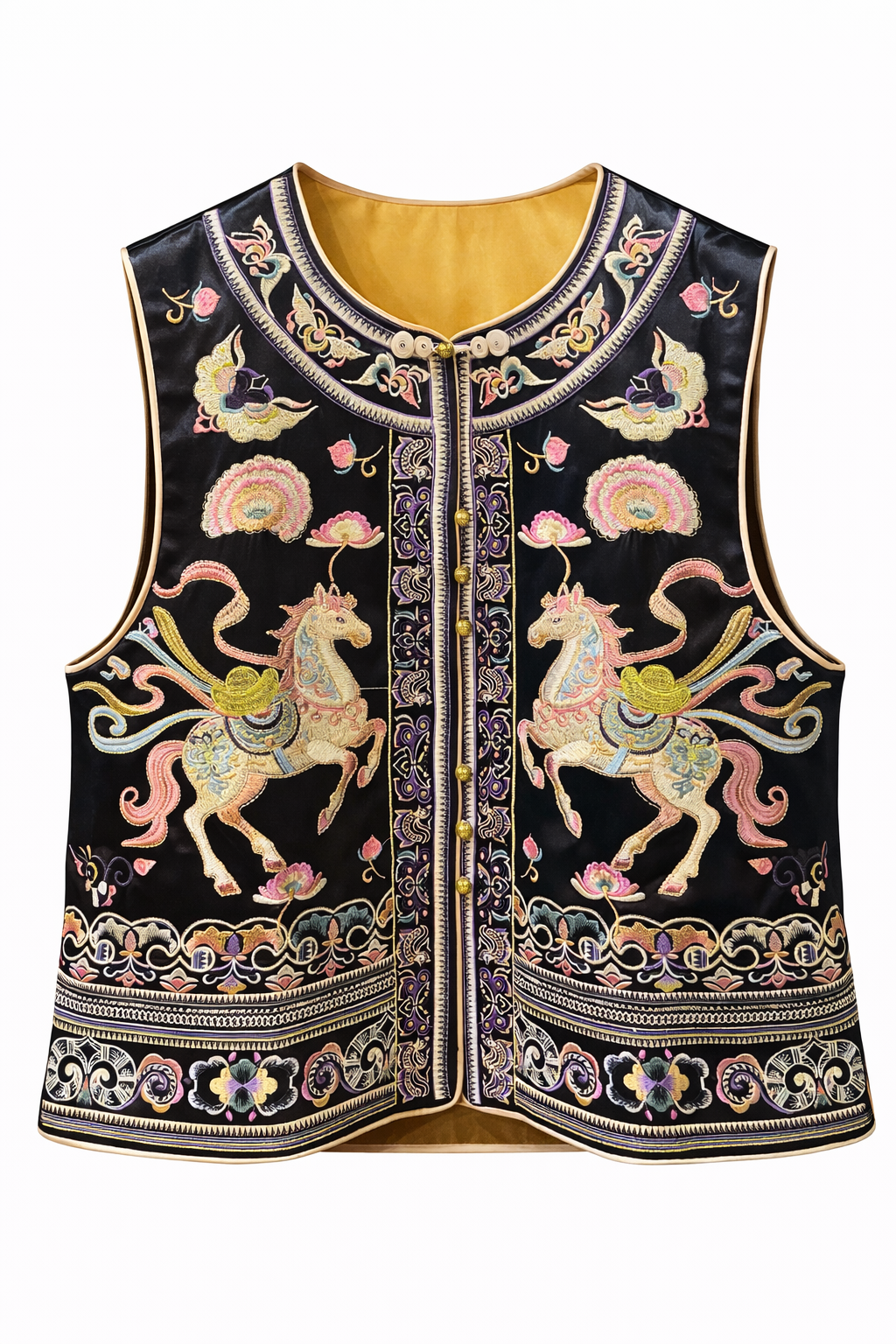 Black Horse Silk Vest