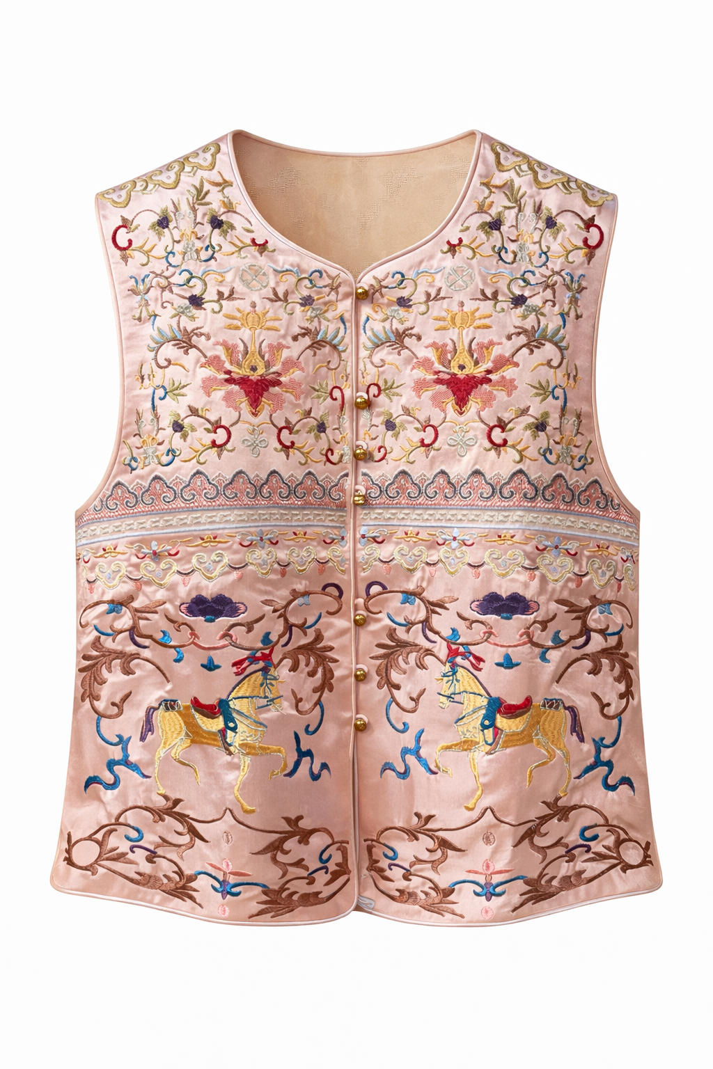 Pink Horse Silk Vest