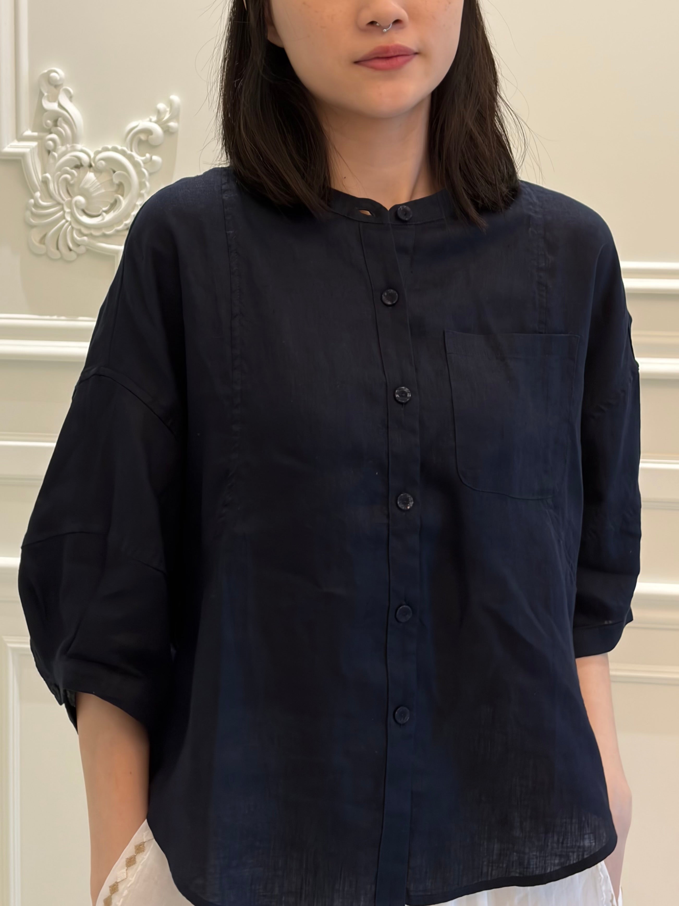 Airy Linen Button Top