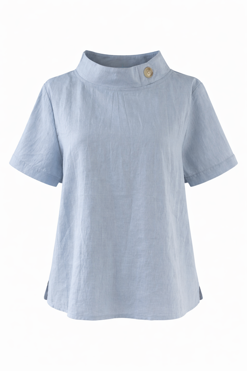 Nori High-Neck Linen Top
