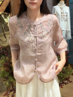 Daisy Garden Linen Blouse