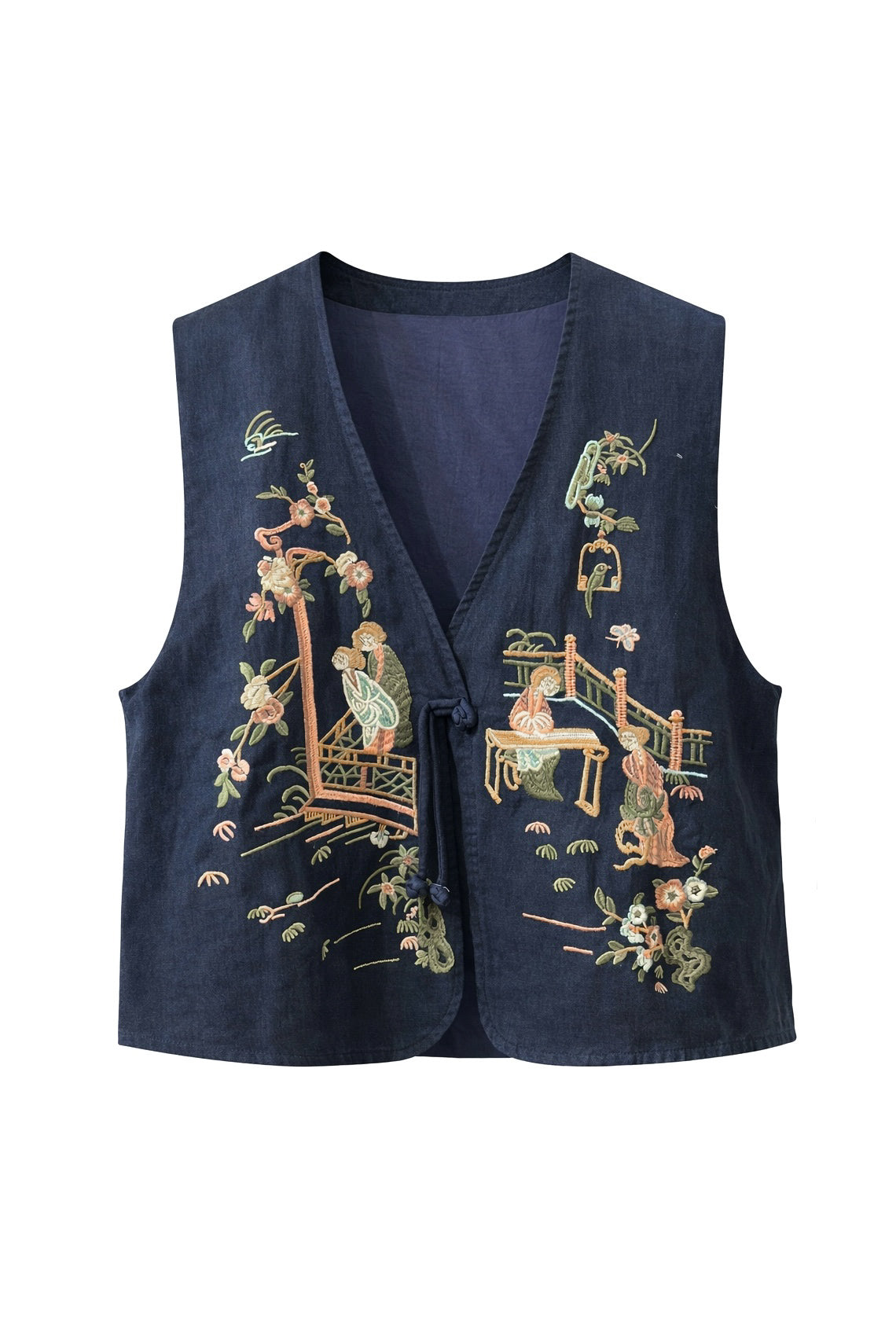 Linen Embroidery Vest