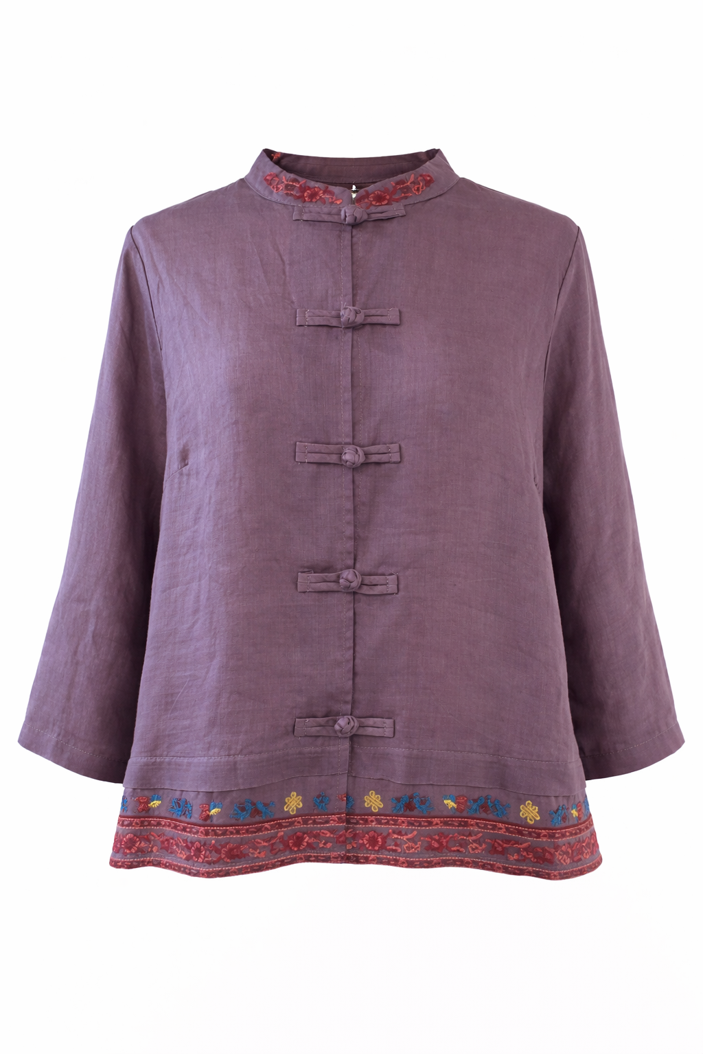 Autumn Bloom Frog Button Top