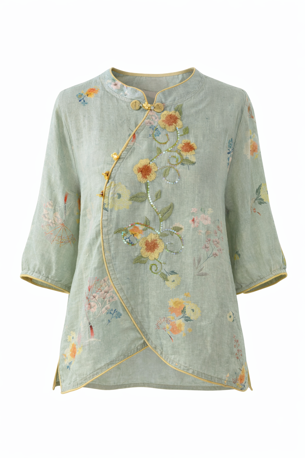 Yulan Floral Wrap Top