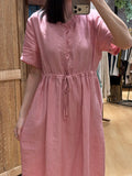 Rosette Tie-Waist Dress