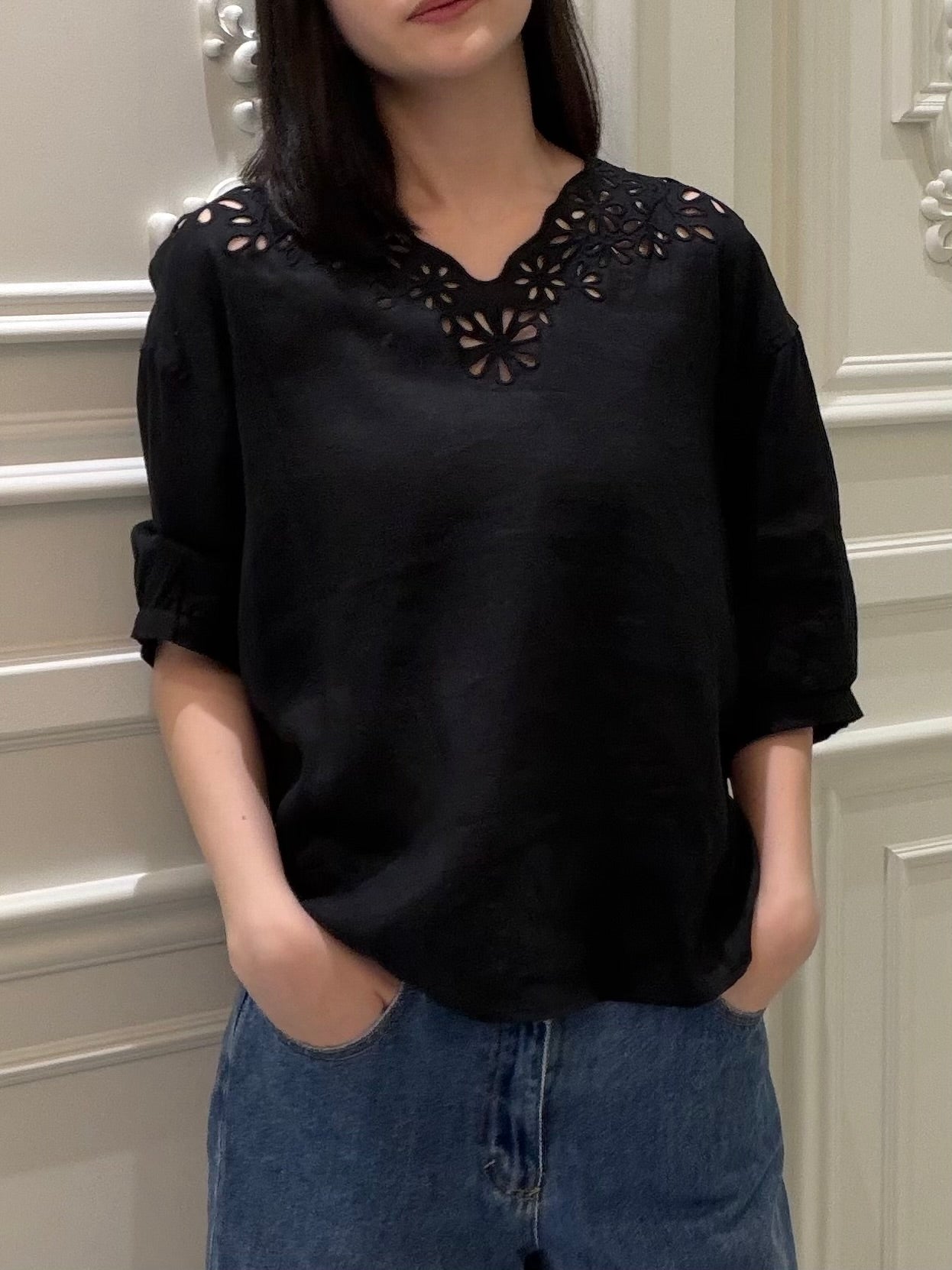 Daisy Bloom Linen Top