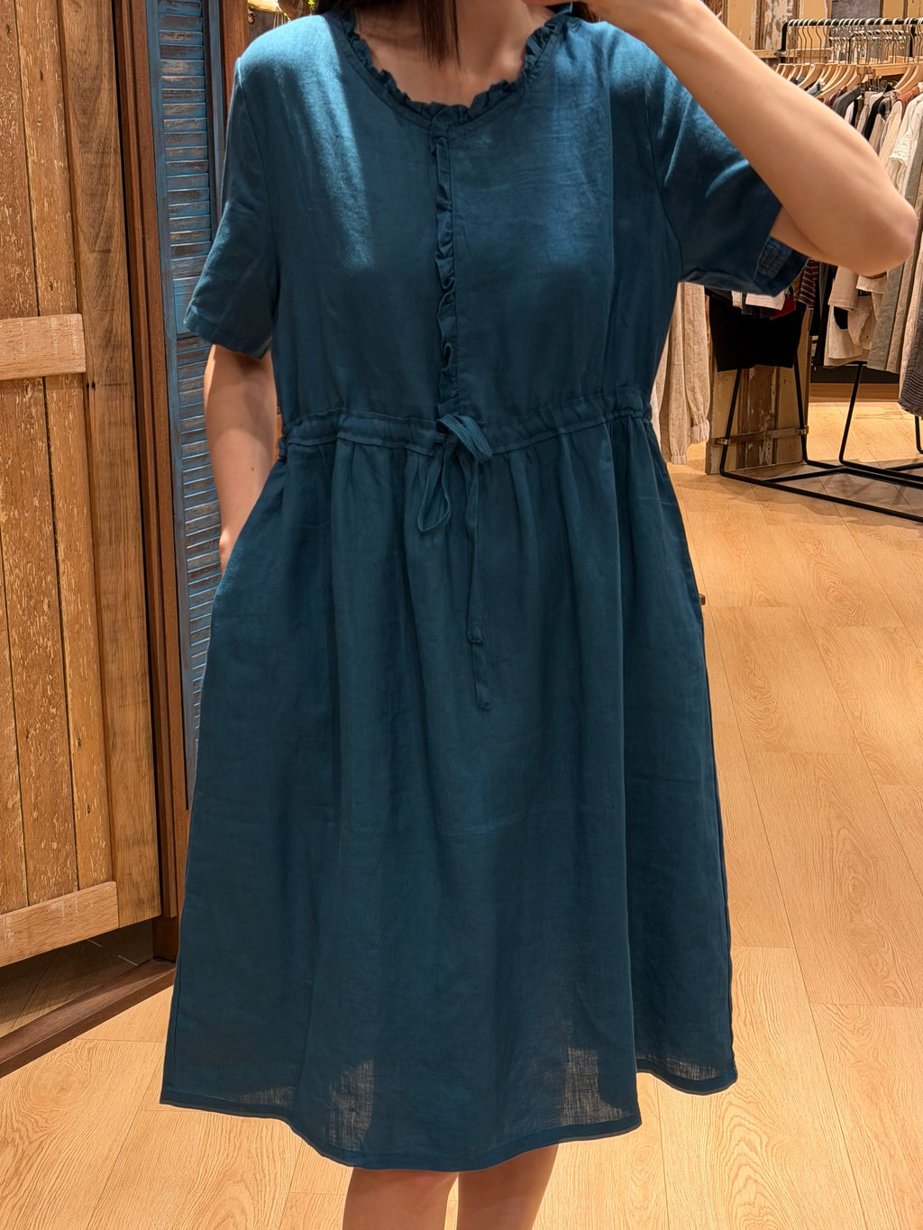Rosette Tie-Waist Dress