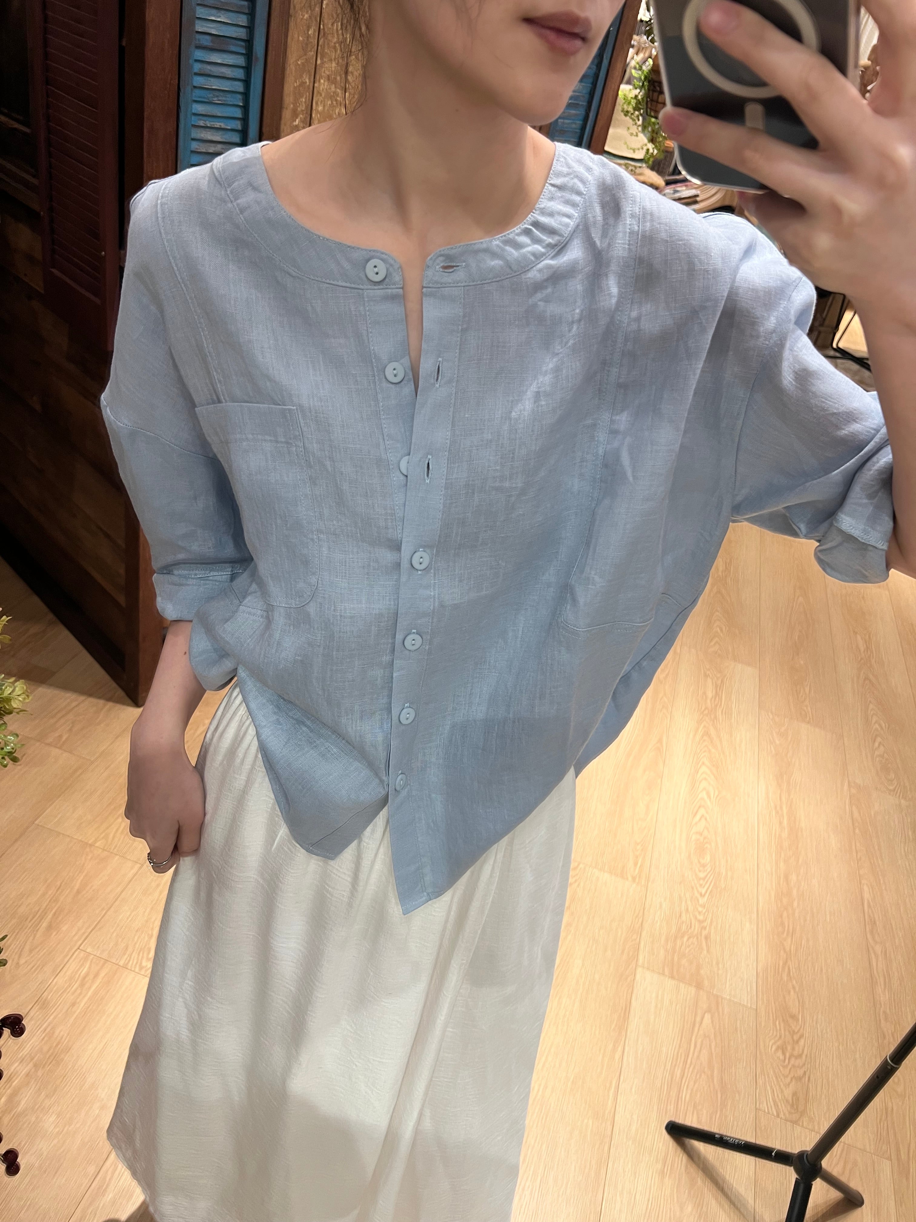 Mori Pocket Linen Top