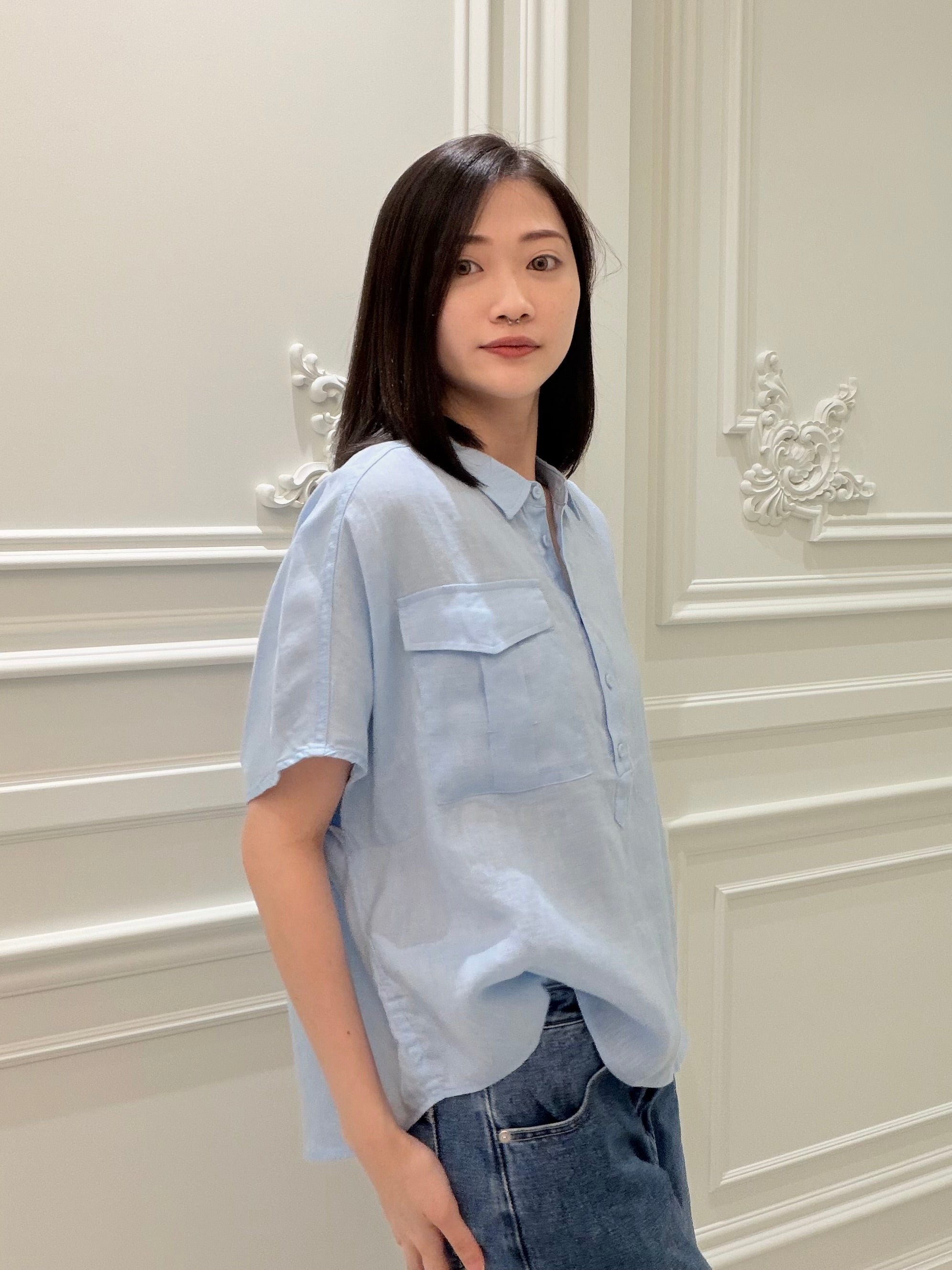 Pocket Linen Top