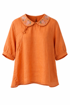 Scallop Collar Cheongsam Blouse