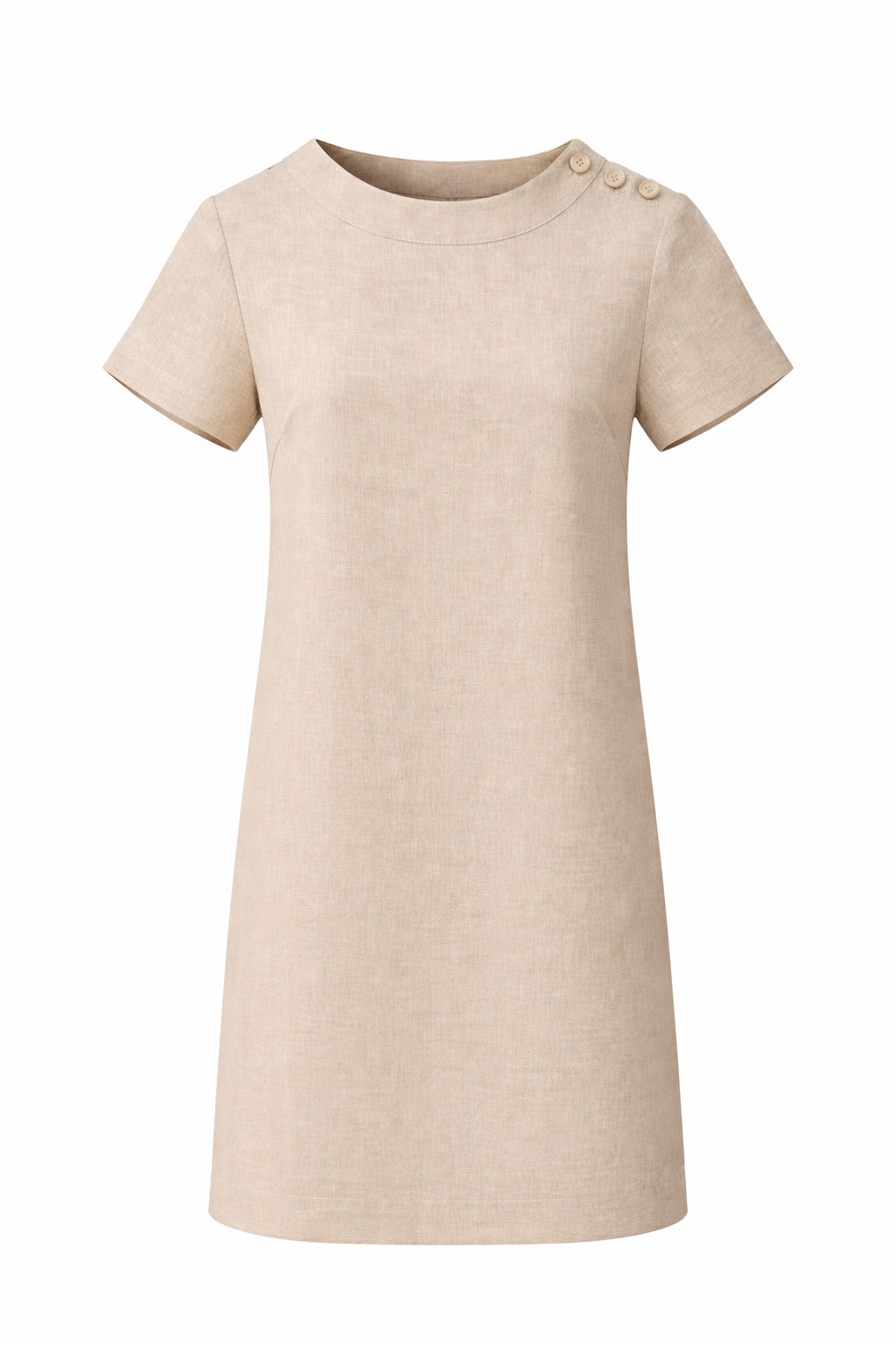 Button Detail Linen Dress