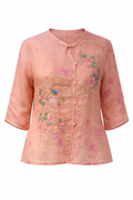 Peach Blossom Embroidered Top