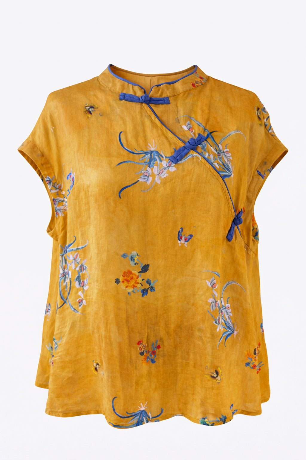 Golden Bloom Cheongsam Top