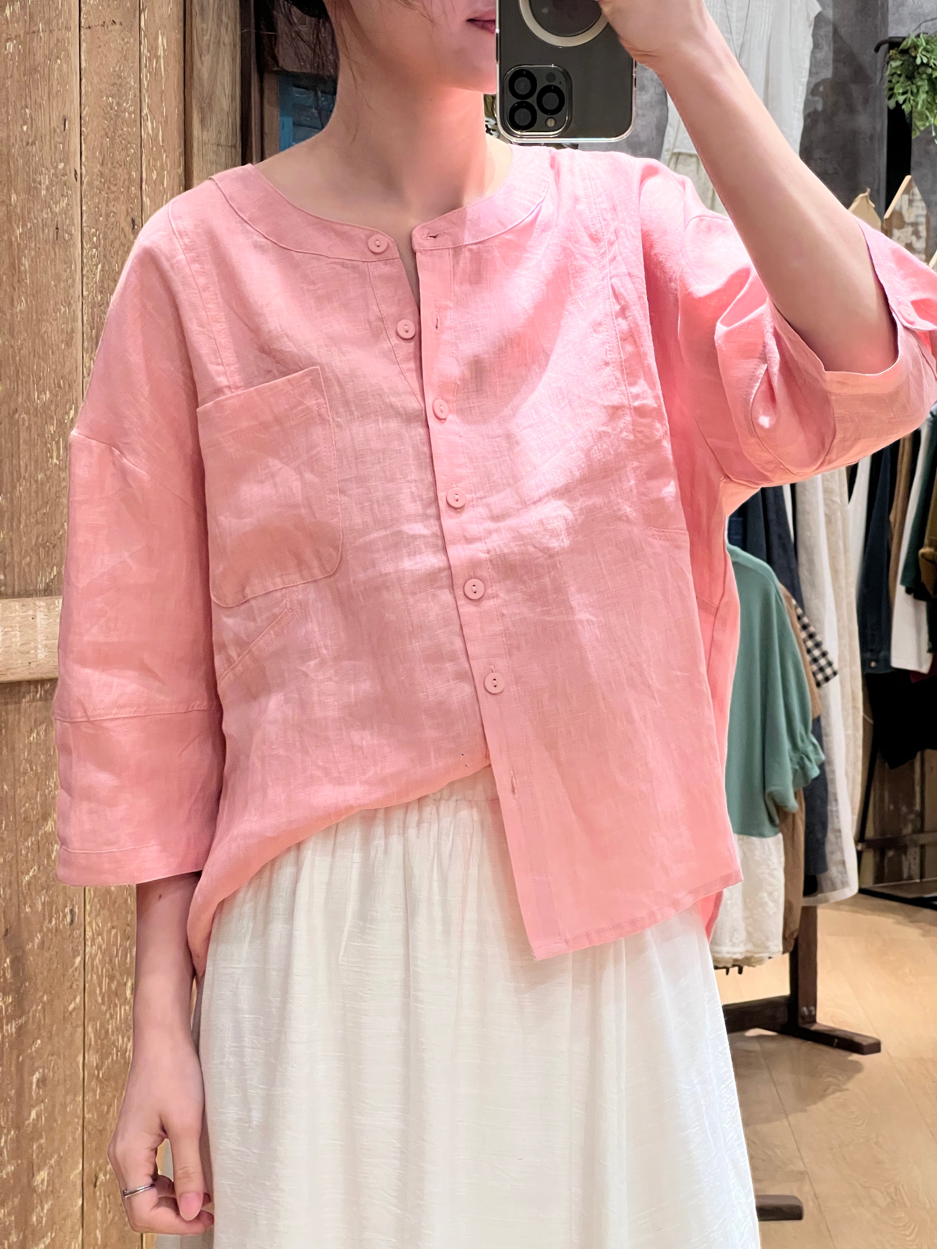 Mori Pocket Linen Top