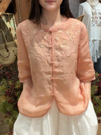 Daisy Garden Linen Blouse