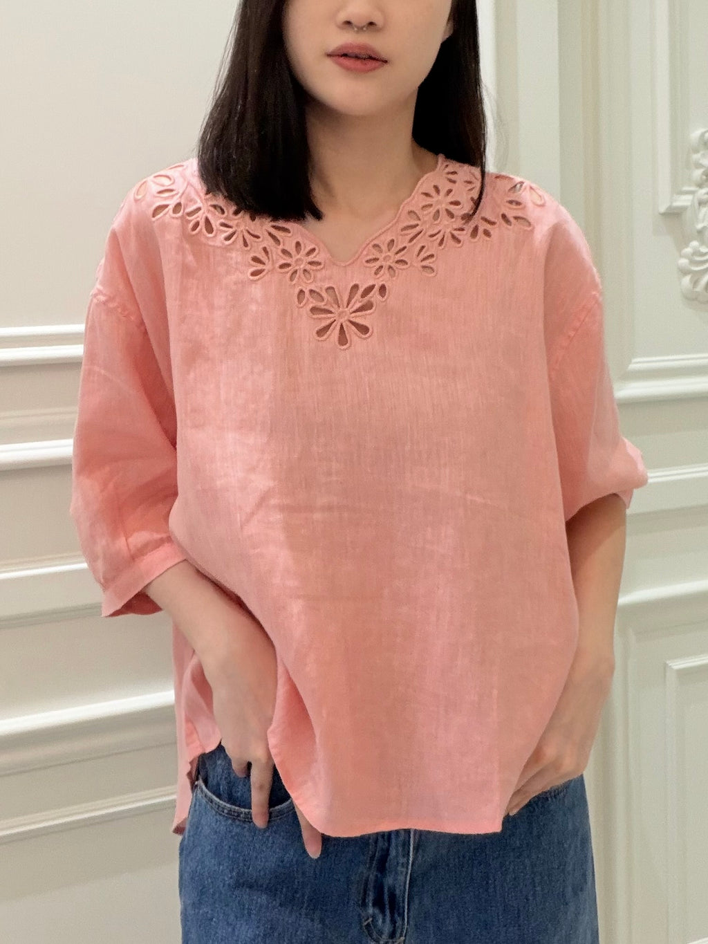 Daisy Bloom Linen Top