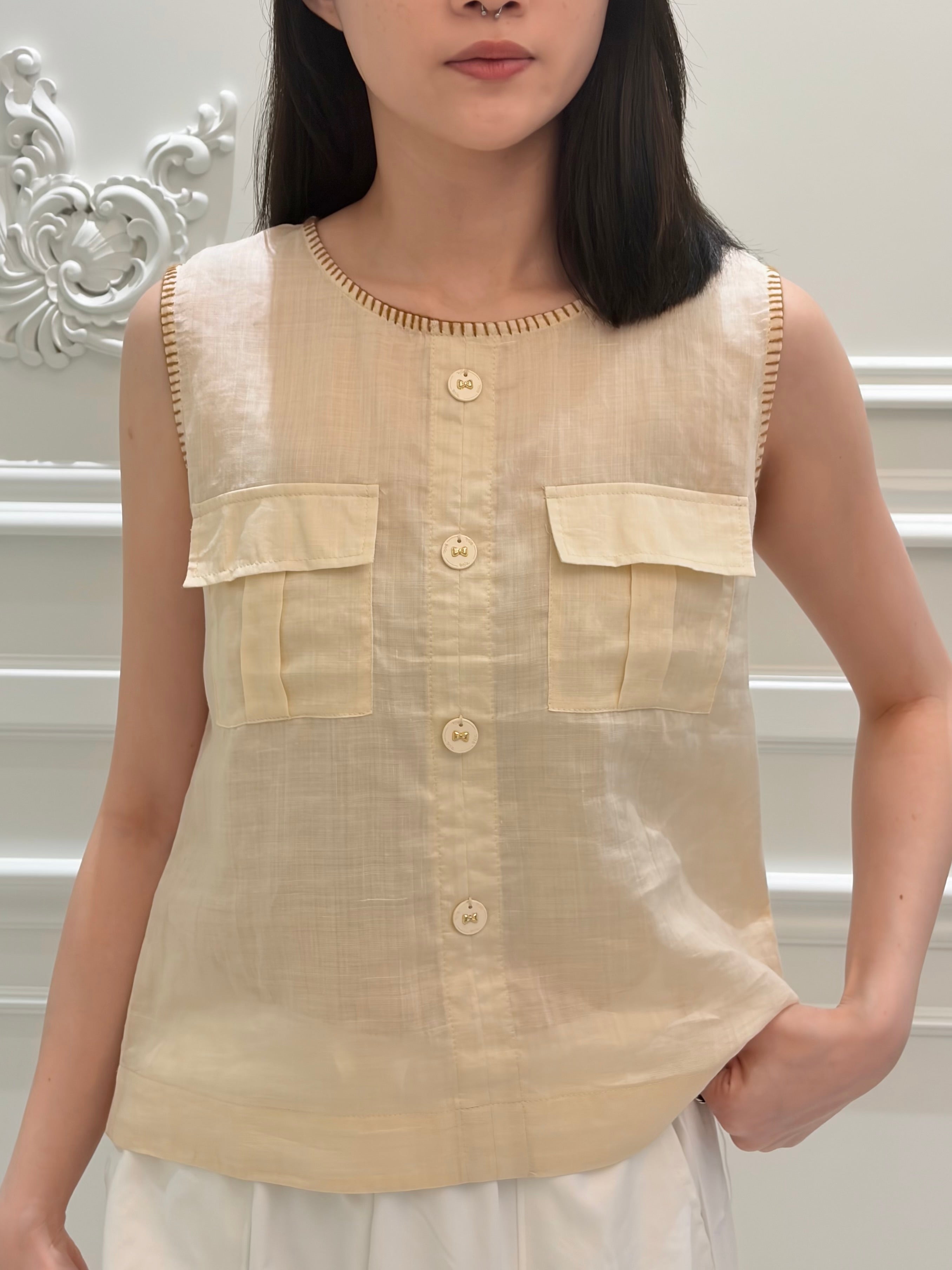 Sahara Pocket Linen Top