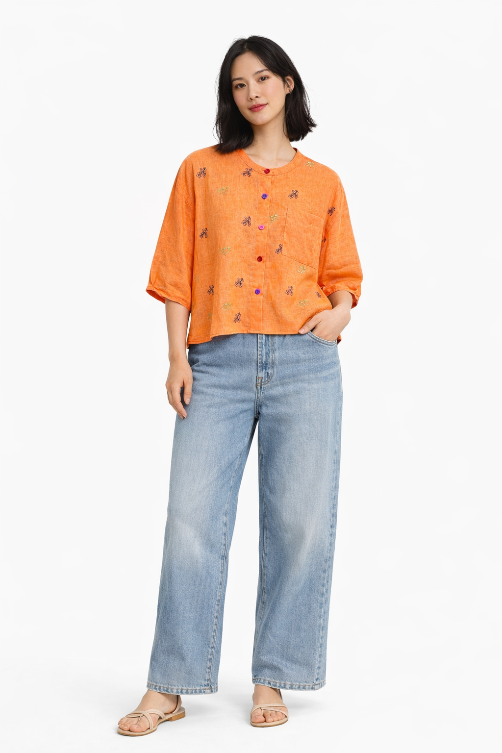 Summer Orchard Linen Top