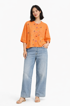 Summer Orchard Linen Top
