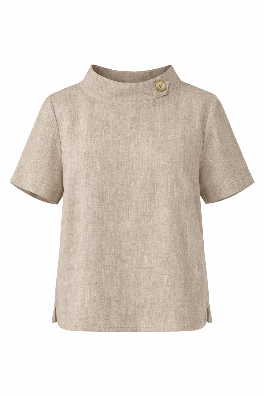 Nori High-Neck Linen Top