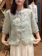 Daisy Garden Linen Blouse