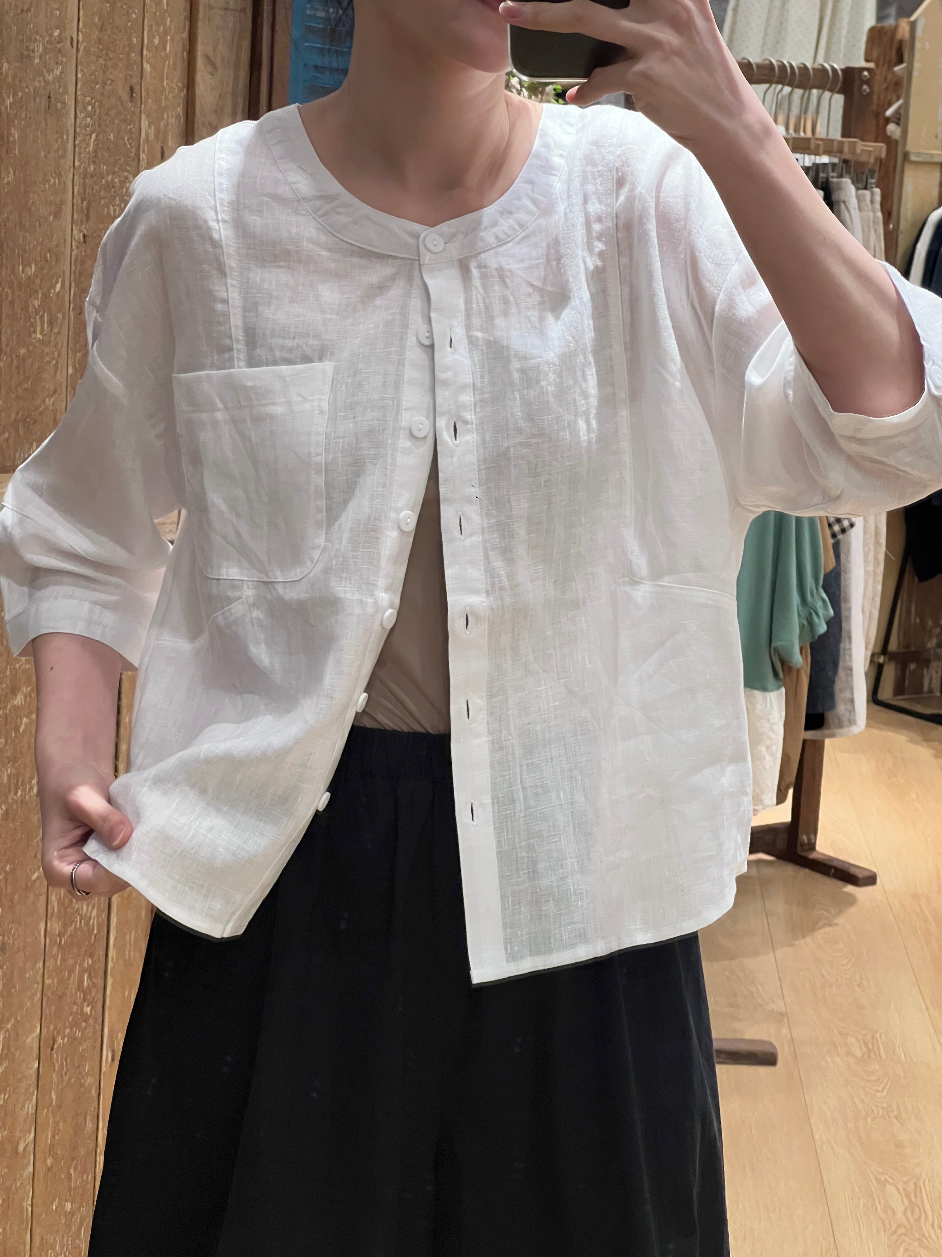 Mori Pocket Linen Top