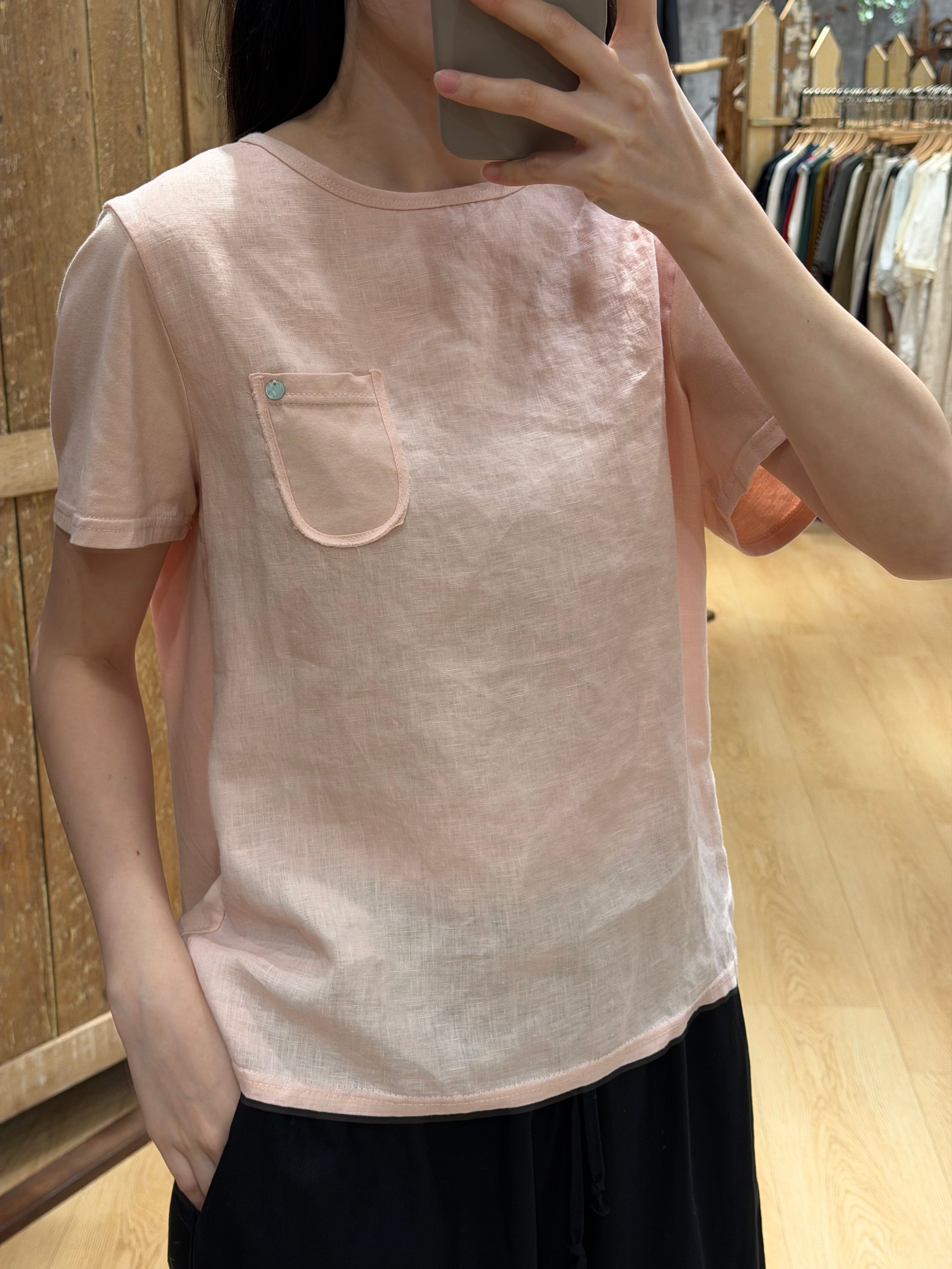 Dual Fabric Pocket Tee