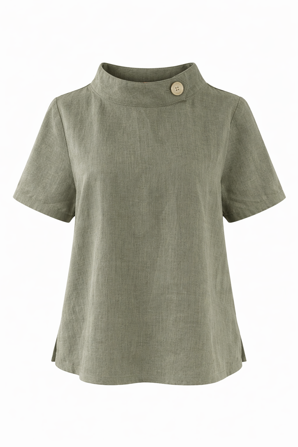 Nori High-Neck Linen Top