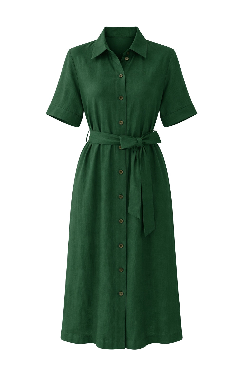 Maris Belted Linen Dress