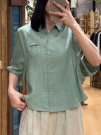 Ivory Pocket Collar Top