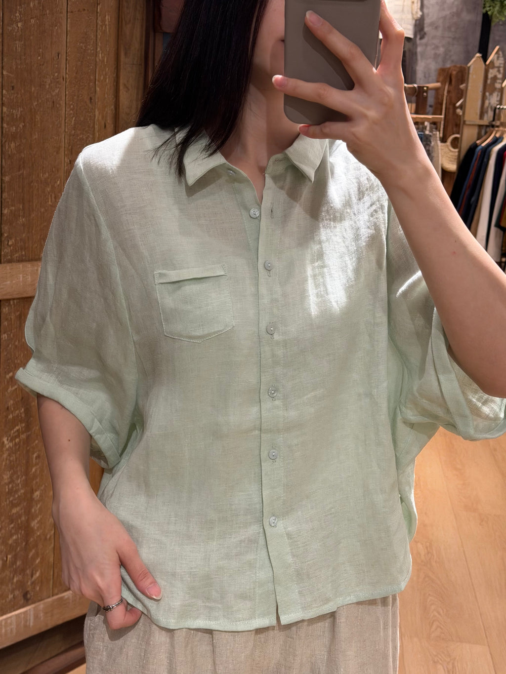 Ivory Pocket Collar Top
