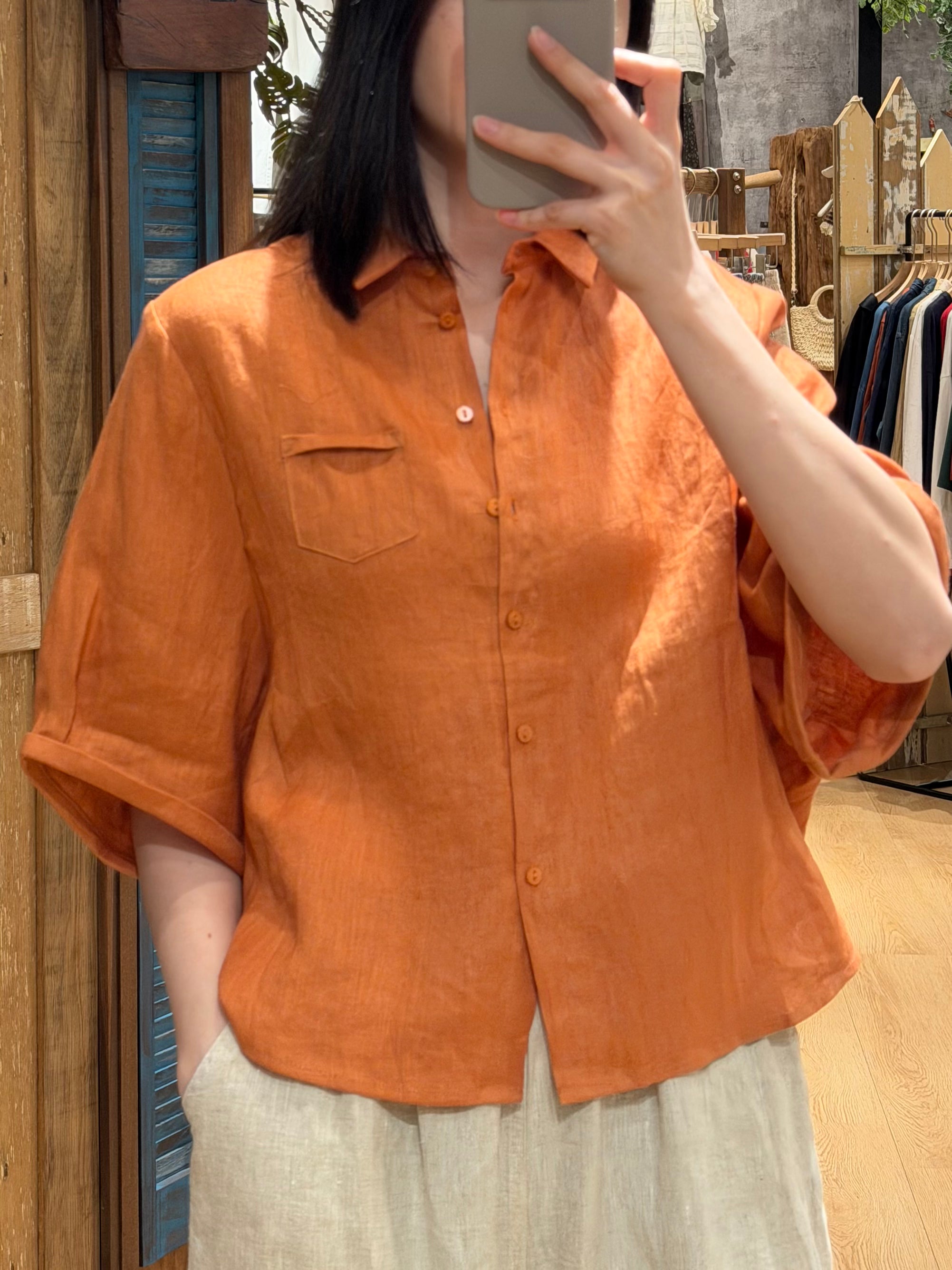 Ivory Pocket Collar Top