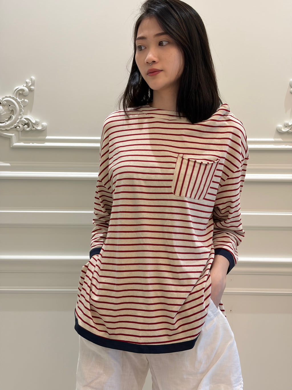 Stripe Pocket Tee