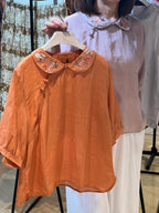 Scallop Collar Cheongsam Blouse